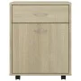Kleiderschrank mit Rollen Sonoma-Eichensperrholz 45x38x54cm von vidaXL, Schließfächer und Lagerschränke - Ref: Foro24-808443,...
