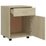 Kleiderschrank mit Rollen Sonoma-Eichensperrholz 45x38x54cm von vidaXL, Schließfächer und Lagerschränke - Ref: Foro24-808443,...