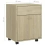 Kleiderschrank mit Rollen Sonoma-Eichensperrholz 45x38x54cm von vidaXL, Schließfächer und Lagerschränke - Ref: Foro24-808443,...
