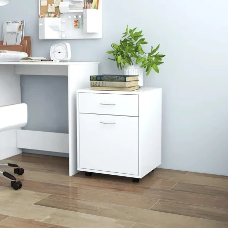Rollschrank aus weißem Sperrholz, 45 x 38 x 54 cm von vidaXL, Schließfächer und Lagerschränke - Ref: Foro24-808440, Preis: 53...
