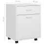 White plywood rolling cabinet 45x38x54 cm by vidaXL, Lockers and storage cabinets - Ref: Foro24-808440, Price: 53,32 €, Disco...