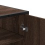 Zapatero de madera y metal marrón roble 75x38x97,5 cm