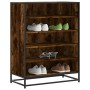 Zapatero de madera y metal roble ahumado 75x38x97,5 cm