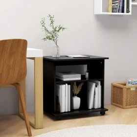 Schwarzer Sperrholzschrank mit Rollen 60x45x60 cm von vidaXL, Schließfächer und Lagerschränke - Ref: Foro24-808477, Preis: 48...