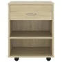Kleiderschrank mit Rollen Sonoma-Eichensperrholz 46x36x59cm von vidaXL, Schließfächer und Lagerschränke - Ref: Foro24-808470,...