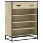 Zapatero de madera y metal roble Sonoma 75x38x97,5 cm