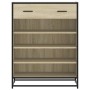 Zapatero de madera y metal roble Sonoma 75x38x97,5 cm