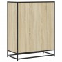 Zapatero de madera y metal roble Sonoma 75x38x97,5 cm
