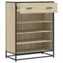 Zapatero de madera y metal roble Sonoma 75x38x97,5 cm