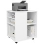 Weißer Sperrholzschrank mit Rollen 60x53x72 cm von vidaXL, Schließfächer und Lagerschränke - Ref: Foro24-808458, Preis: 76,90...