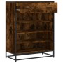 Zapatero de madera y metal roble ahumado 75x38x97,5 cm