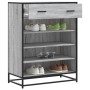 Zapatero madera de ingeniería y metal gris Sonoma 75x38x97,5 cm