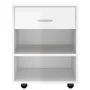Armario ruedas madera contrachapada blanco brillante 46x36x59cm de vidaXL, Taquillas y armarios de almacenamiento - Ref: Foro...