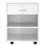 Plywood white glossy wheeled cabinet 46x36x59cm by vidaXL, Lockers and storage cabinets - Ref: Foro24-808473, Price: 48,17 €,...
