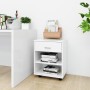 Plywood white wheeled cabinet 46x36x59 cm by vidaXL, Lockers and storage cabinets - Ref: Foro24-808467, Price: 44,04 €, Disco...
