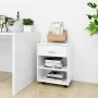 Sperrholzschrank mit Rädern weiß 46x36x59 cm von vidaXL, Schließfächer und Lagerschränke - Ref: Foro24-808467, Preis: 43,63 €...