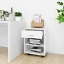 Sperrholzschrank mit Rädern weiß 46x36x59 cm von vidaXL, Schließfächer und Lagerschränke - Ref: Foro24-808467, Preis: 43,63 €...