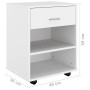 Sperrholzschrank mit Rädern weiß 46x36x59 cm von vidaXL, Schließfächer und Lagerschränke - Ref: Foro24-808467, Preis: 44,09 €...