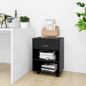 Wardrobe with wheels black plywood 46x36x59 cm by vidaXL, Lockers and storage cabinets - Ref: Foro24-808468, Price: 41,33 €, ...