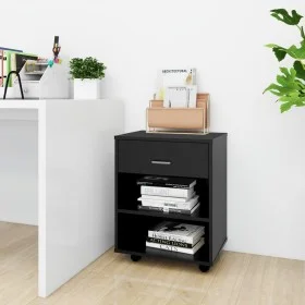 Wardrobe with wheels black plywood 46x36x59 cm by vidaXL, Lockers and storage cabinets - Ref: Foro24-808468, Price: 37,85 €, ...