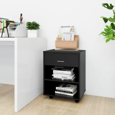 Wardrobe with wheels black plywood 46x36x59 cm by vidaXL, Lockers and storage cabinets - Ref: Foro24-808468, Price: 43,48 €, ...