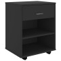 Armario con ruedas madera contrachapada negro 46x36x59 cm de vidaXL, Taquillas y armarios de almacenamiento - Ref: Foro24-808...