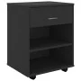 Kleiderschrank mit Rollen aus schwarzem Sperrholz, 46 x 36 x 59 cm von vidaXL, Schließfächer und Lagerschränke - Ref: Foro24-...