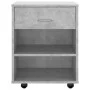 Armario ruedas madera contrachapada gris hormigón 46x36x59 cm de vidaXL, Taquillas y armarios de almacenamiento - Ref: Foro24...
