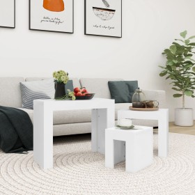 Stackable coffee tables 3 pieces white plywood by vidaXL, Coffee table - Ref: Foro24-808540, Price: 55,54 €, Discount: %