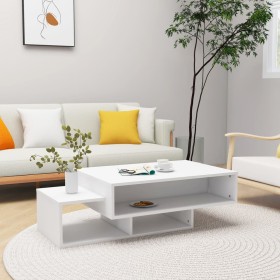 Mesa de centro madera contrachapada blanco 105x55x32 cm