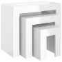 Stapelbare Couchtische, 3 Stück, glänzendes weißes Sperrholz von vidaXL, Couchtisch - Ref: Foro24-808546, Preis: 58,81 €, Rab...