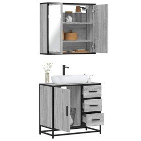 Set de muebles de baño 2 pzas madera contrachapada gris sonoma en Muebles de baño | Comprar online en Foro24