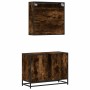 Set de muebles baño 2 pzas madera contrachapada roble ahumado