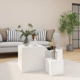 Side tables 3 units white engineered wood by vidaXL, Side tables - Ref: Foro24-808585, Price: 74,91 €, Discount: %