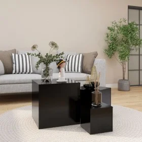 Side tables 3 units black plywood by vidaXL, Side tables - Ref: Foro24-808586, Price: 72,91 €, Discount: %