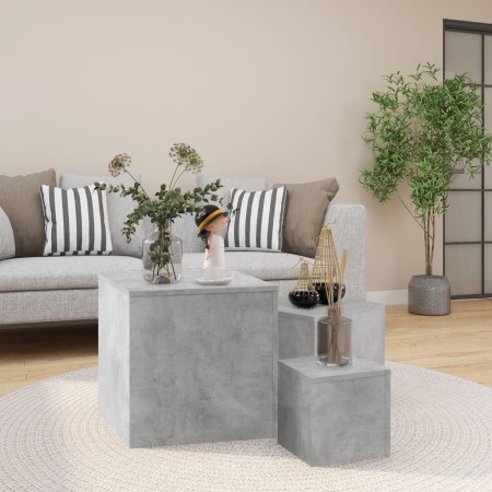 Beistelltische 3 Stück betongraue Spanplatte von vidaXL, Seitentische - Ref: Foro24-808589, Preis: 58,29 €, Rabatt: %