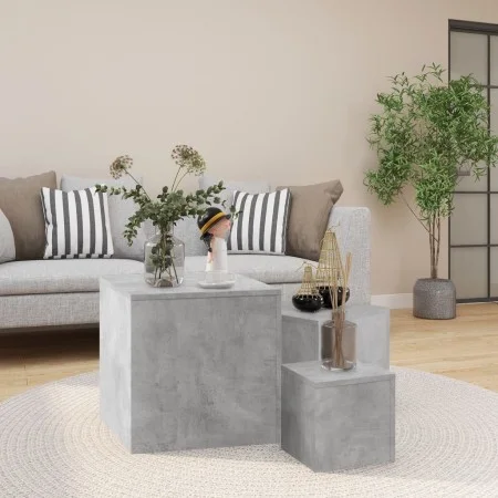 Side tables 3 pieces concrete gray chipboard by vidaXL, Side tables - Ref: Foro24-808589, Price: 57,64 €, Discount: %