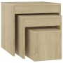 Stackable tables, 3 pieces, oak Sonoma plywood. by vidaXL, Side tables - Ref: Foro24-808597, Price: 49,31 €, Discount: %