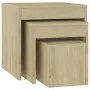 Stackable tables, 3 pieces, oak Sonoma plywood. by vidaXL, Side tables - Ref: Foro24-808597, Price: 48,93 €, Discount: %