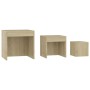 Stackable tables, 3 pieces, oak Sonoma plywood. by vidaXL, Side tables - Ref: Foro24-808597, Price: 49,31 €, Discount: %