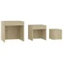 Stackable tables, 3 pieces, oak Sonoma plywood. by vidaXL, Side tables - Ref: Foro24-808597, Price: 48,93 €, Discount: %