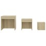 Stackable tables, 3 pieces, oak Sonoma plywood. by vidaXL, Side tables - Ref: Foro24-808597, Price: 49,31 €, Discount: %