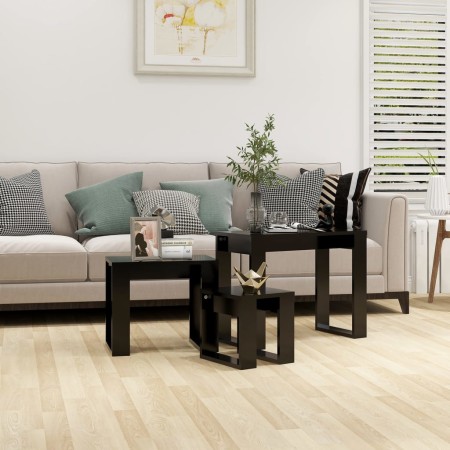 Stackable tables 3 pieces black plywood by vidaXL, Side tables - Ref: Foro24-808604, Price: 57,39 €, Discount: %