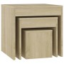 Stackable tables, 3 pieces, oak Sonoma plywood. by vidaXL, Side tables - Ref: Foro24-808597, Price: 49,31 €, Discount: %