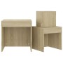 Stackable tables, 3 pieces, oak Sonoma plywood. by vidaXL, Side tables - Ref: Foro24-808597, Price: 49,31 €, Discount: %
