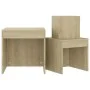 Stackable tables, 3 pieces, oak Sonoma plywood. by vidaXL, Side tables - Ref: Foro24-808597, Price: 48,93 €, Discount: %