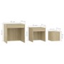 Stackable tables, 3 pieces, oak Sonoma plywood. by vidaXL, Side tables - Ref: Foro24-808597, Price: 49,31 €, Discount: %