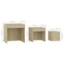 Stackable tables, 3 pieces, oak Sonoma plywood. by vidaXL, Side tables - Ref: Foro24-808597, Price: 48,93 €, Discount: %