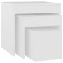 Mesas apilables 3 piezas madera contrachapada blanco de vidaXL, Mesas auxiliares - Ref: Foro24-808594, Precio: 60,77 €, Descu...