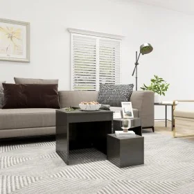 Stapelbare Tische 3 Stück aus glänzendem grauem Sperrholz von vidaXL, Seitentische - Ref: Foro24-808602, Preis: 46,77 €, Raba...